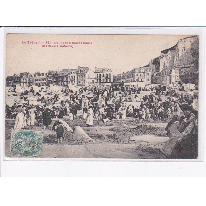 LE TREPORT: la plage à marée basse, jeux d'enfants - très bon état