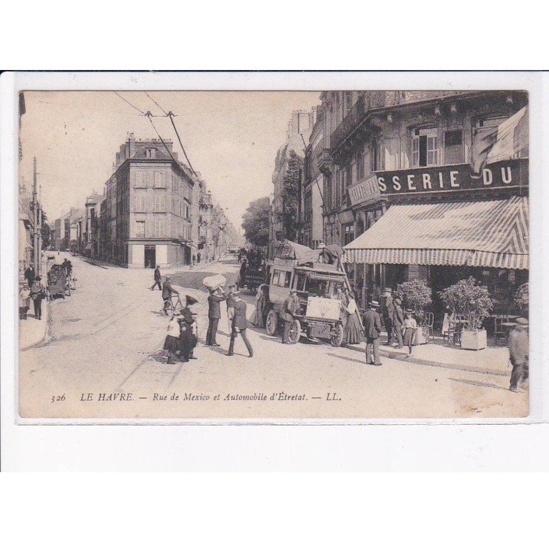 LE HAVRE: rue de mexico et automobile d'étretat, autobus - très bon état