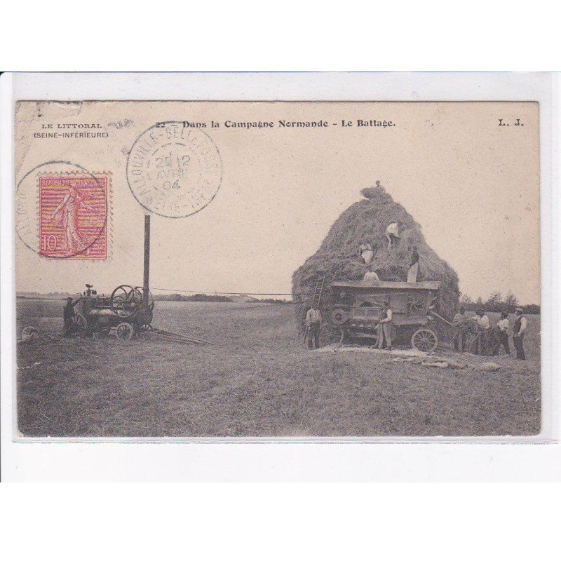 SINE MARITIME: dans la campagne normande, le battage - état