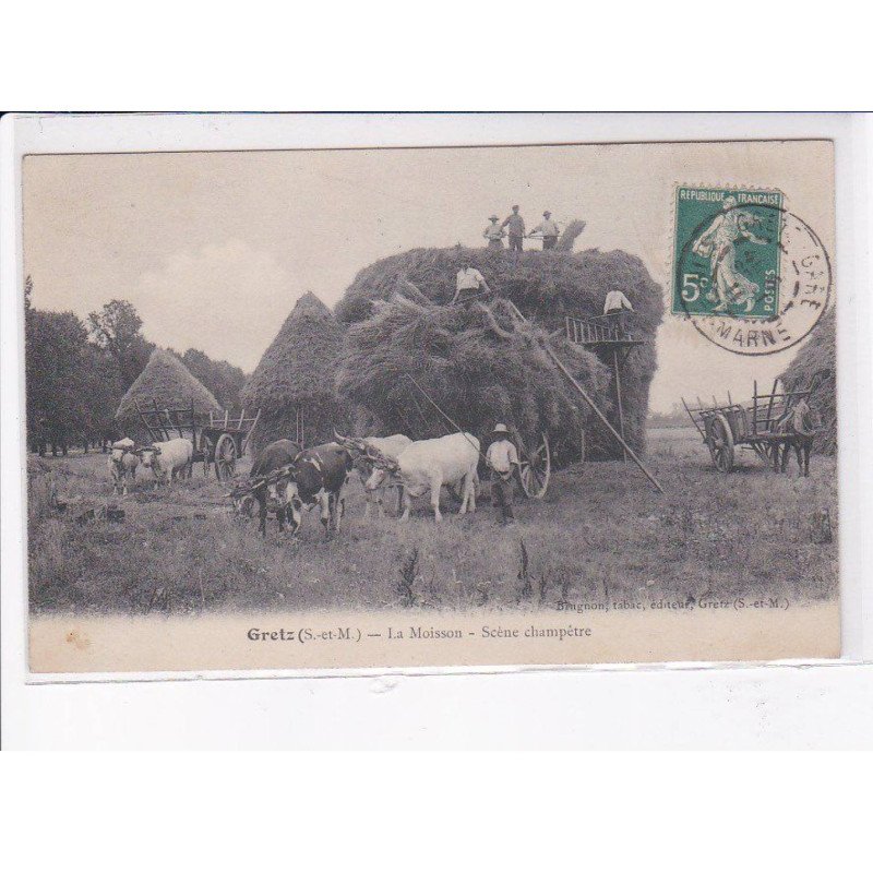 GRETZ: la moisson, scène champètre - très bon état