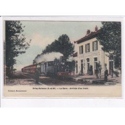 GRISY-SUISNES: la gare, arrivée d'un train - très bon état