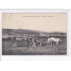 LA FERTE-sous-JOUARRE: boeufs au labourage - très bon état