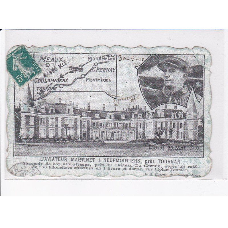 NEUFMOUTIERS: l'aviateur martinet, souvenir de son atterrissage - état