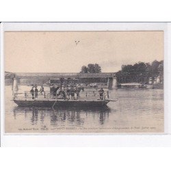 SAINT-MAMMES: le bac pendant les travaux d'élargissements du pont 1909 - très bon état