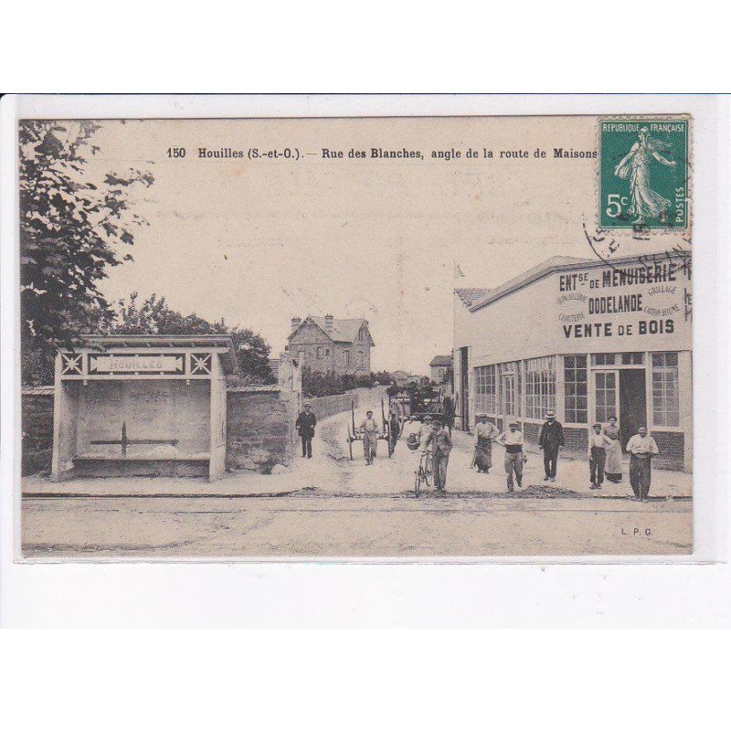 HOUILLES: rue des blanches angle de la route de maisons, menuiserie dodelande - très bon état