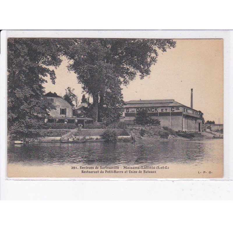 MAISONS-LAFITTE: restaurant du petit-havre et usine de bateaux - très bon état