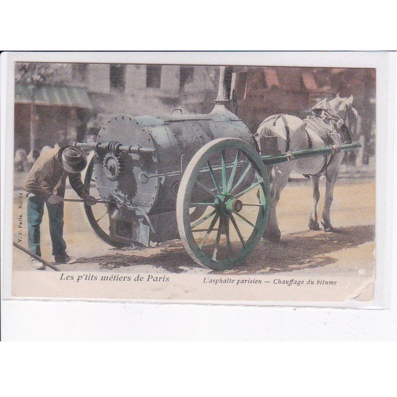 PARIS: Atget, les p'tits métiers de paris, l'asphalte parisien, chauffage du bitume - état
