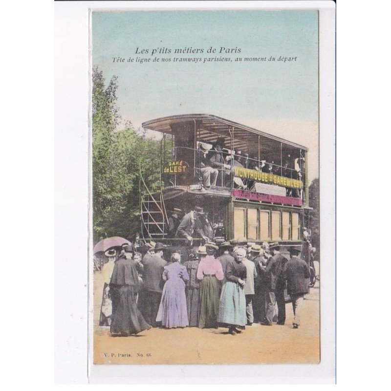 PARIS: Atget, les p'tits métiers de paris, tête de ligne de nos tramways parisiens, au moment du départ - très bon état