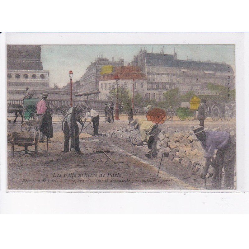 PARIS: Atget, les p'tits métiers de paris, réfection de paris, le repavage - état