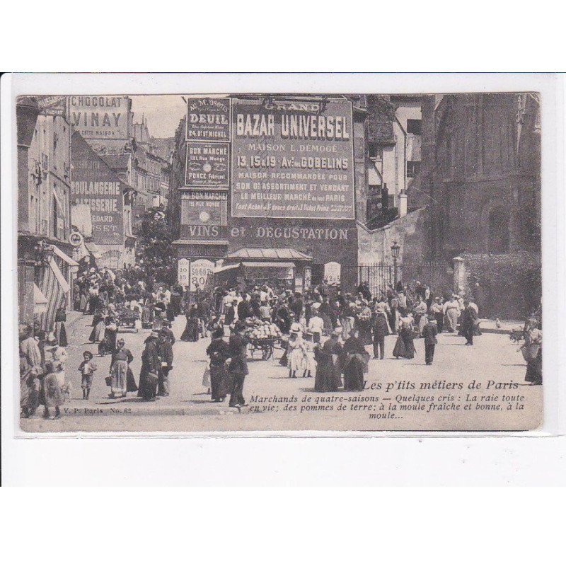 PARIS: Atget, les p'tits métiers de paris, marchands de qutre-saisons, quelques cris - très bon état
