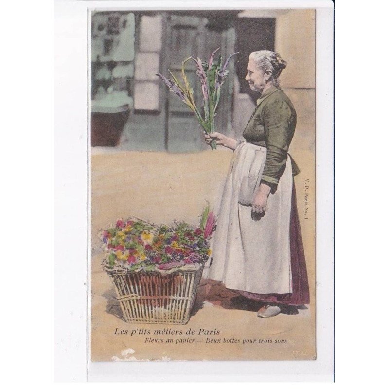 PARIS: Atget, les p'tits métiers de paris, fleurs au panier, deux bottes pour trois sous - état