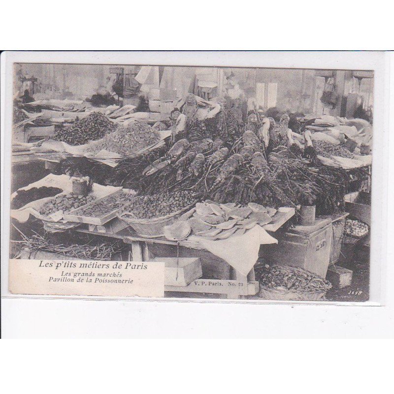 PARIS: Atget, les p'tits métiers de paris, les grands marchés, pavillon de la poissonnerie - très bon état
