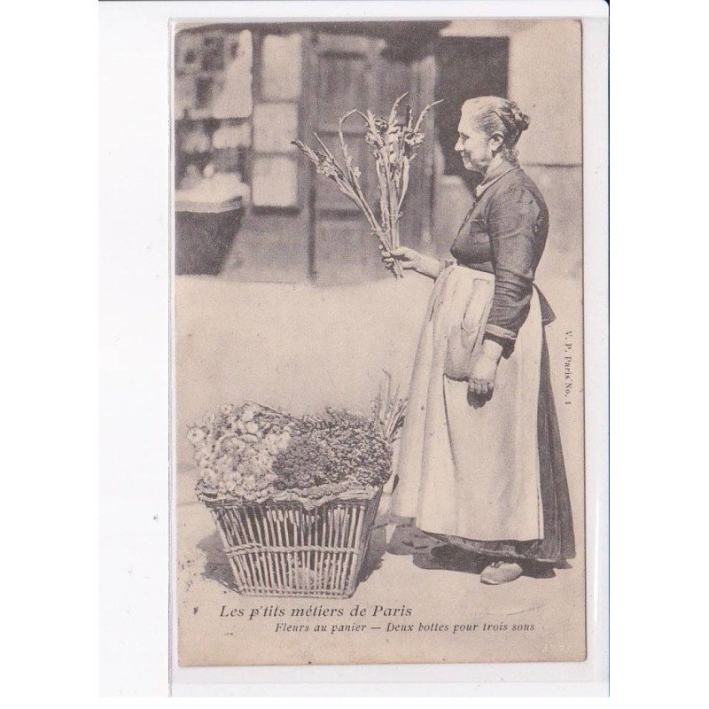 PARIS: Atget, les p'tits métiers de paris, fleurs au panier, deux bottes pour trois sous - très bon état