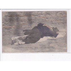 PARIS: Atget, les p'tits métiers de paris, sur les quais, l'heure de la sieste - état