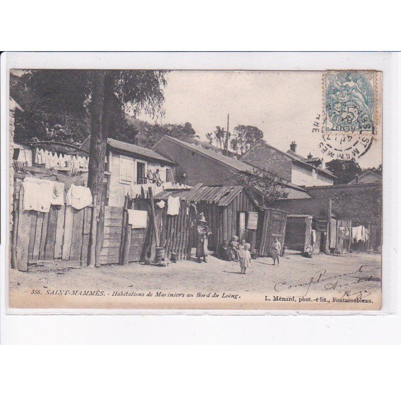 SAINT-MAMMES: habitations de mariniers au bord du loing - état