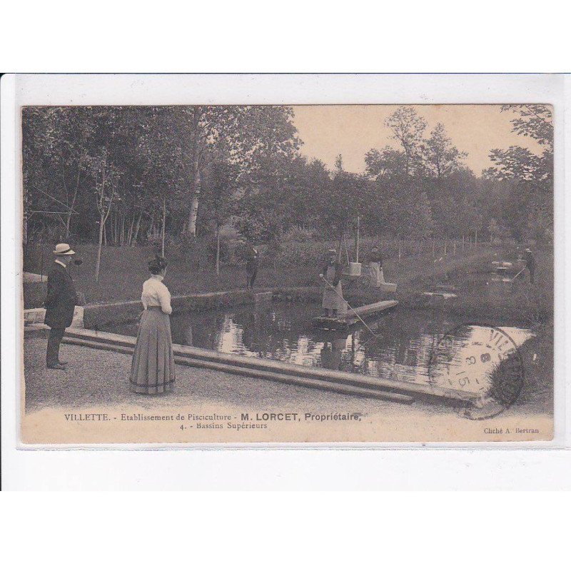 VILLETTE: etablissement de pisciculture, bassins supérieurs - très bon état