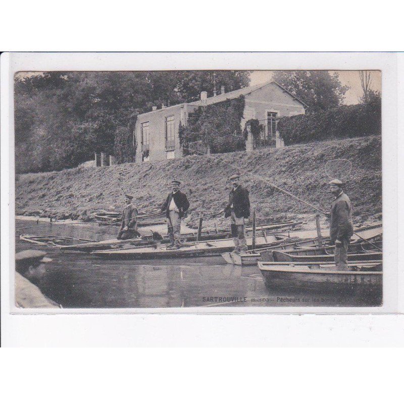 SARTROUVILLE: pêcheurs sur les bords du lac - très bon état