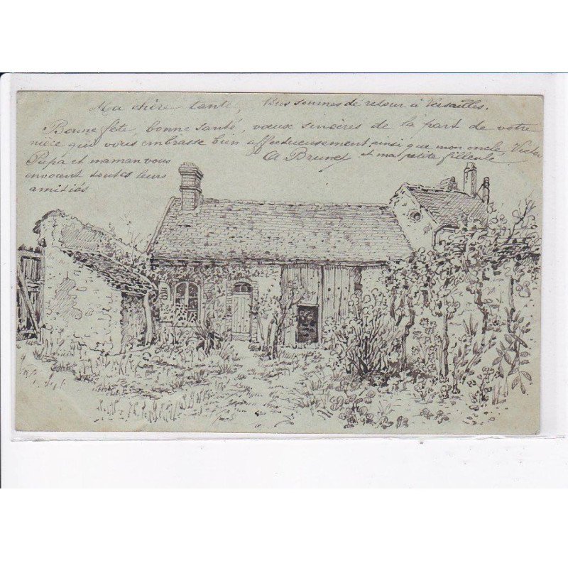 VERSAILLES: carte dessinée à la main - très bon état