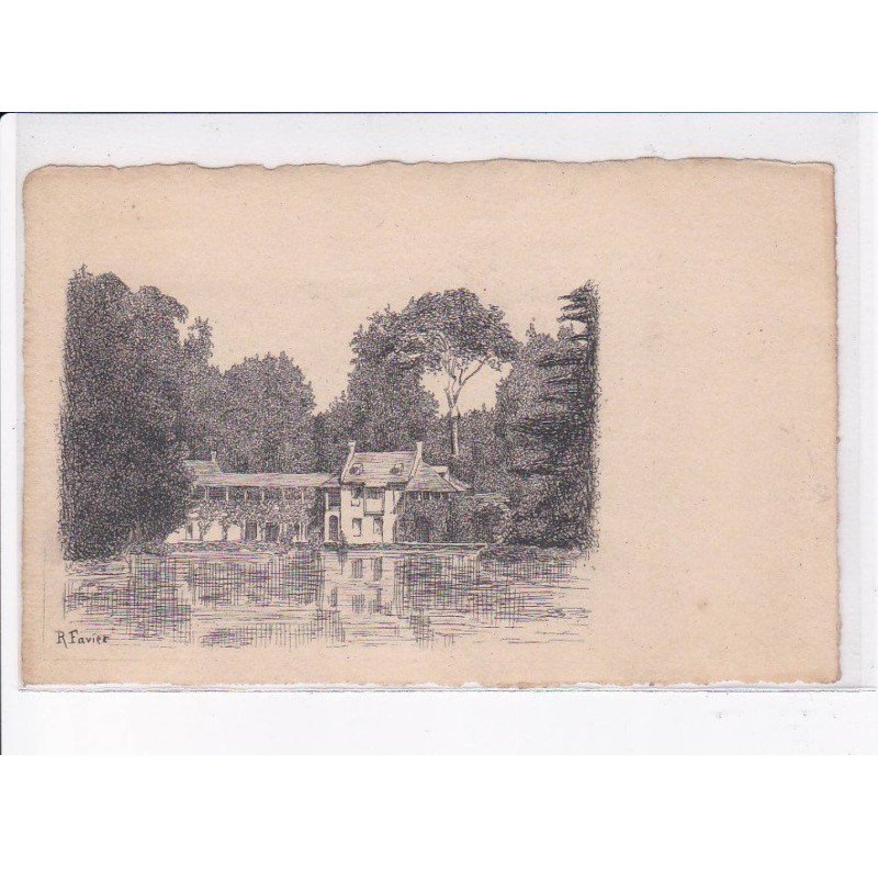 VERSAILLES: eau-forte de favier dont 3 avec autographe, 8CPA - très bon état