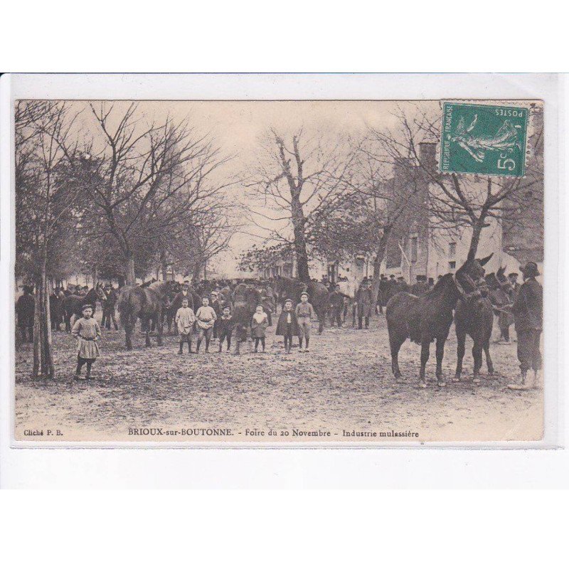 BRIOUX-sur-BOUTONNE: foire du 20 novembre, industrie mulassière - état