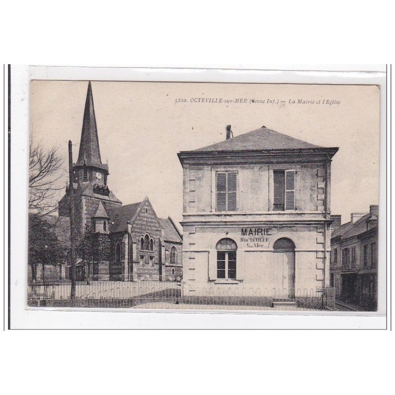 OCTEVILLE-sur-MER : la mairie et l'eglise - tres bon etat OCTEVILLE-sur-MER : la mairie et l'eglise - tres bon etat
