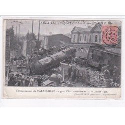 AILLY-sur-SOMME: tamponnement du calais-bale en gare, accident de train, 1906 - état