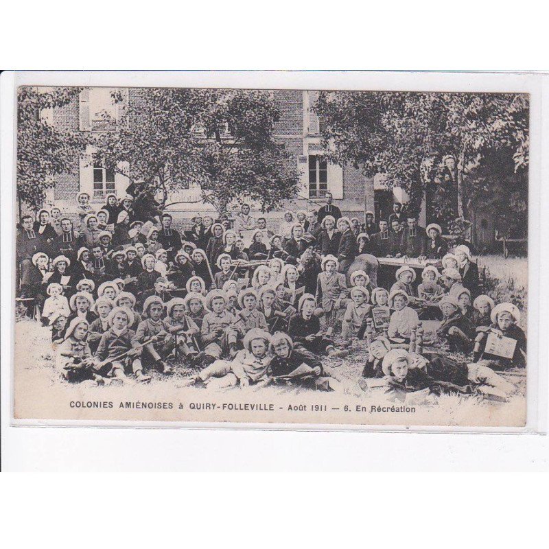 QUIRY-FOLLEVILLE: colonies amiénoises, en récréation 1911 - très bon état