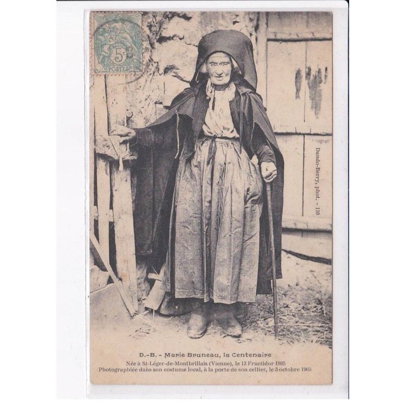 SAINT-LEGER-de-MONTBRILLALIS: Marie Bruneau, la centenaire - très bon état