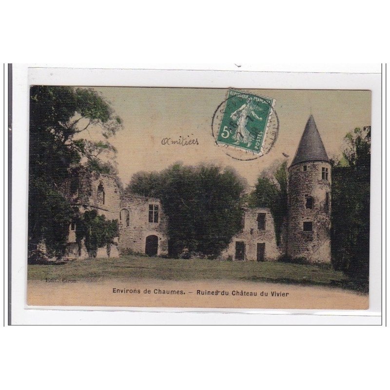 CHAUMES : ruines du chateau du vivier - tres bon etat