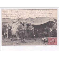 LIMOGES: campement improvisé des troupes, vue prise sous un wagon, troubles de limoges - très bon état