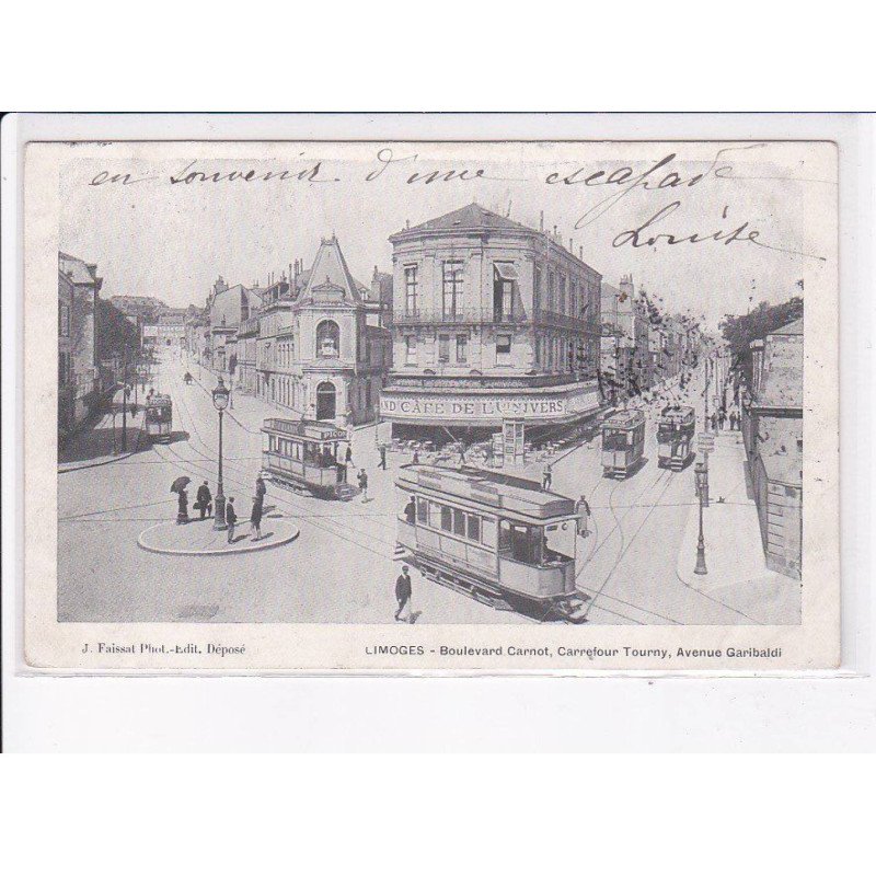 LIMOGES: boulevard carnot, carrefour tourny, avenue garibaldi, tramway - très bon état
