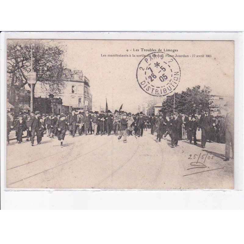 LIMOGES: les troubles, les manifestants à la sortie du cirque place jourdan 1905 - état