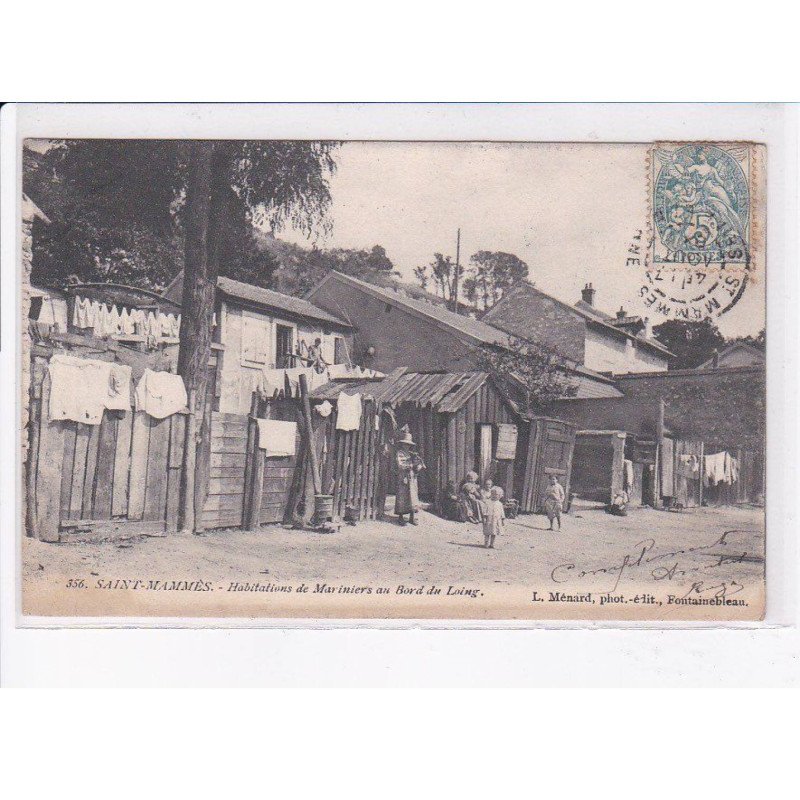 SAINT-MAMMES: habitations de mariniers au bord du loing - état