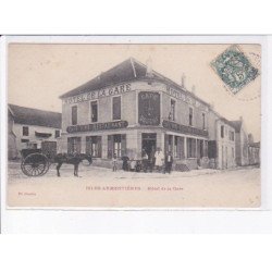 ISLE-ARMENTIERES: hôtel de la gare, attelage, café douchy - état