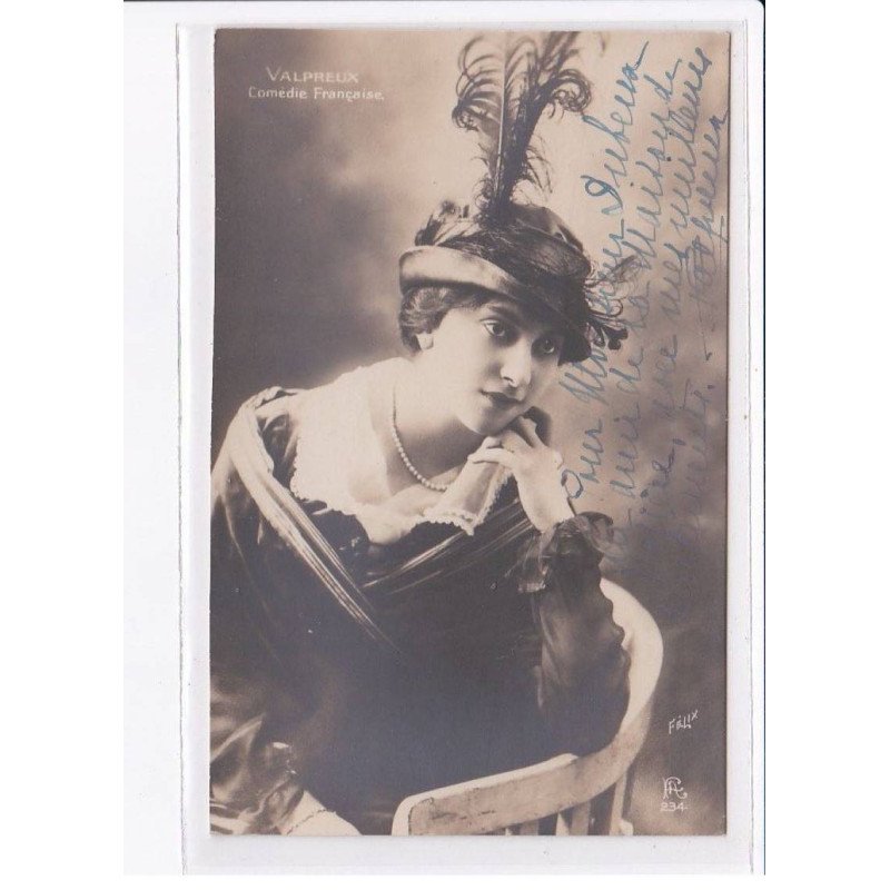Autographe comedienne (Théâtre) : Valpreux comédie française - très bon état