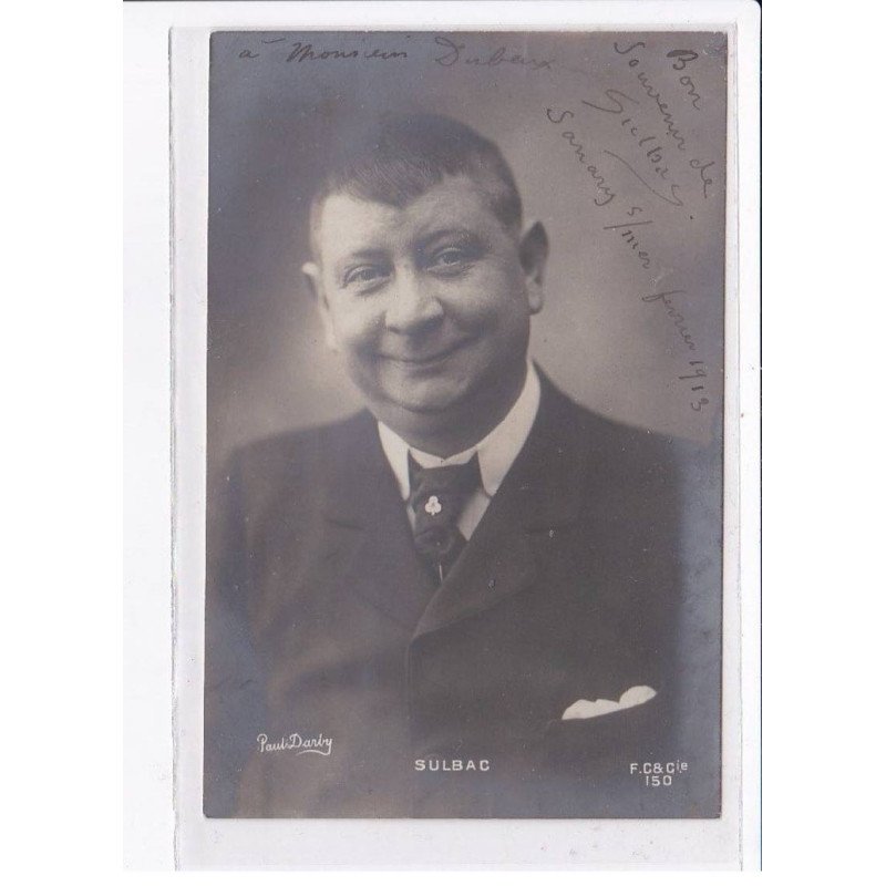 Autographe comedien (Théâtre) : Paul Darby, sulbac - très bon état