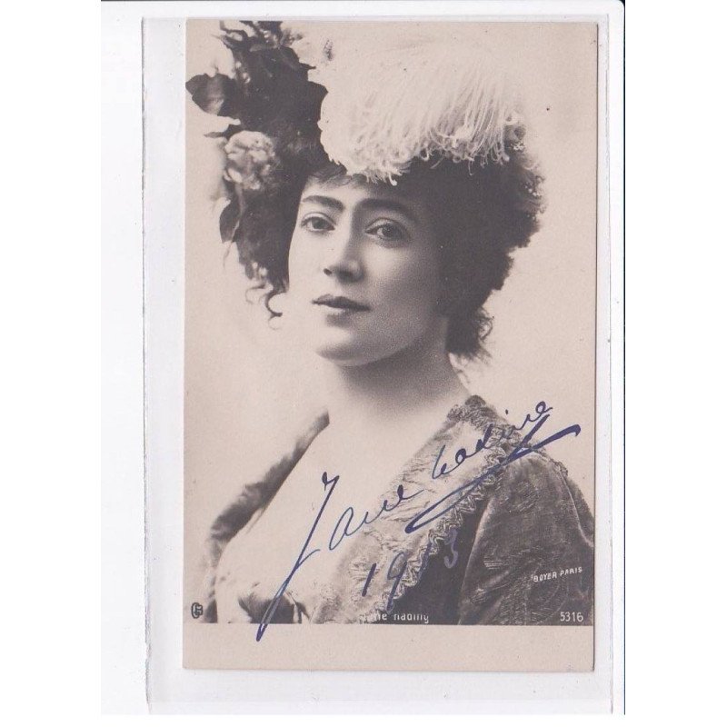 Autographe comedienne (Théâtre) : Mme. Hading (?) - très bon état