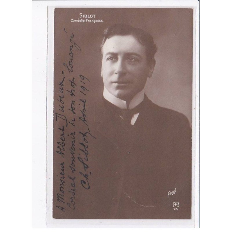 Autographe comedien (Théâtre) : Siblot, comédie française - très bon état