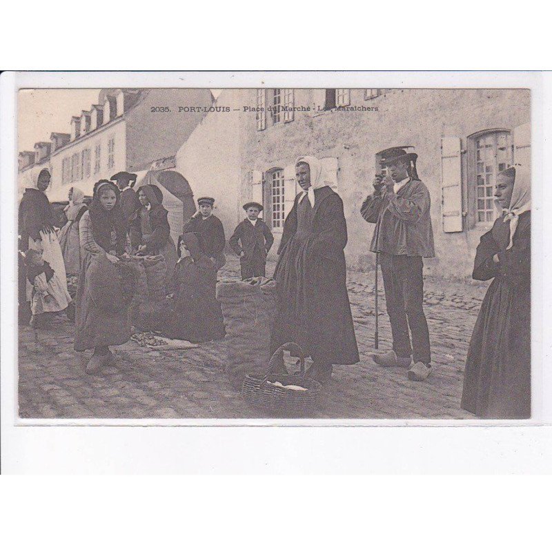 PORT-LOUIS: place du marché, les maraîchers - très bon état