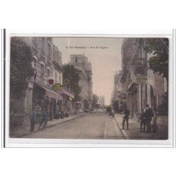 LE VESINET : rue de l'eglise (carte postale) - etat