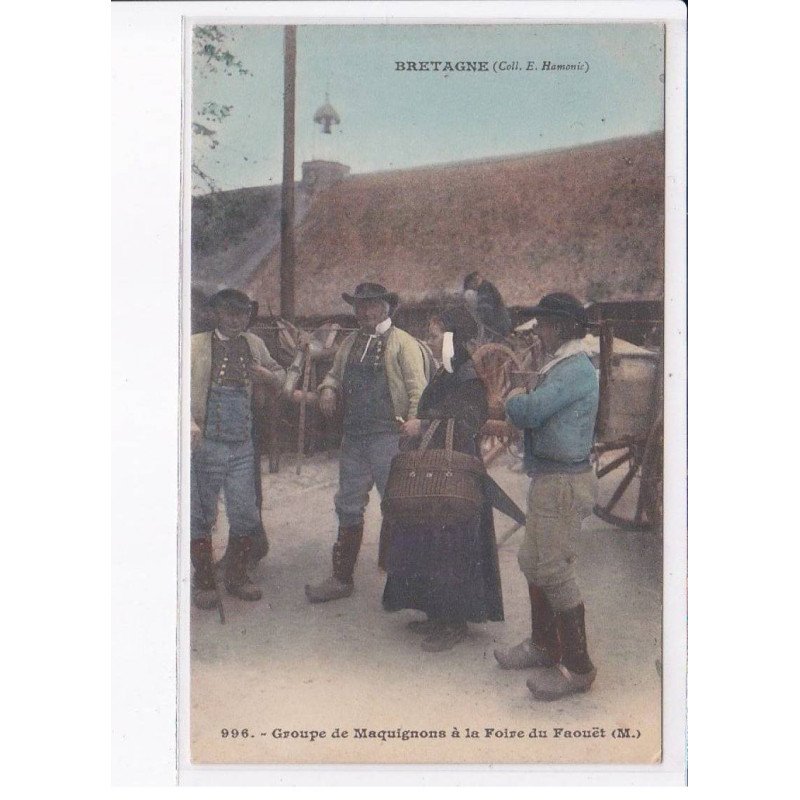 FAOUËT: groupe de maquignons à la foire (rare en couleur) - très bon état