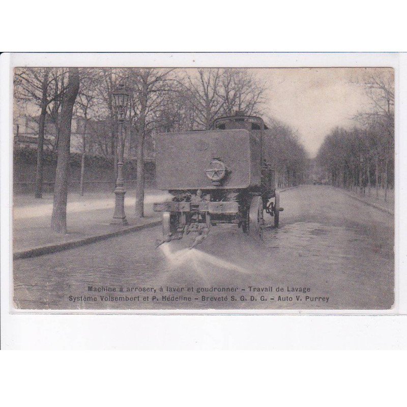 PARIS: Purrey, machine à arroser à laver et goudronner, travail de lavage - très bon état