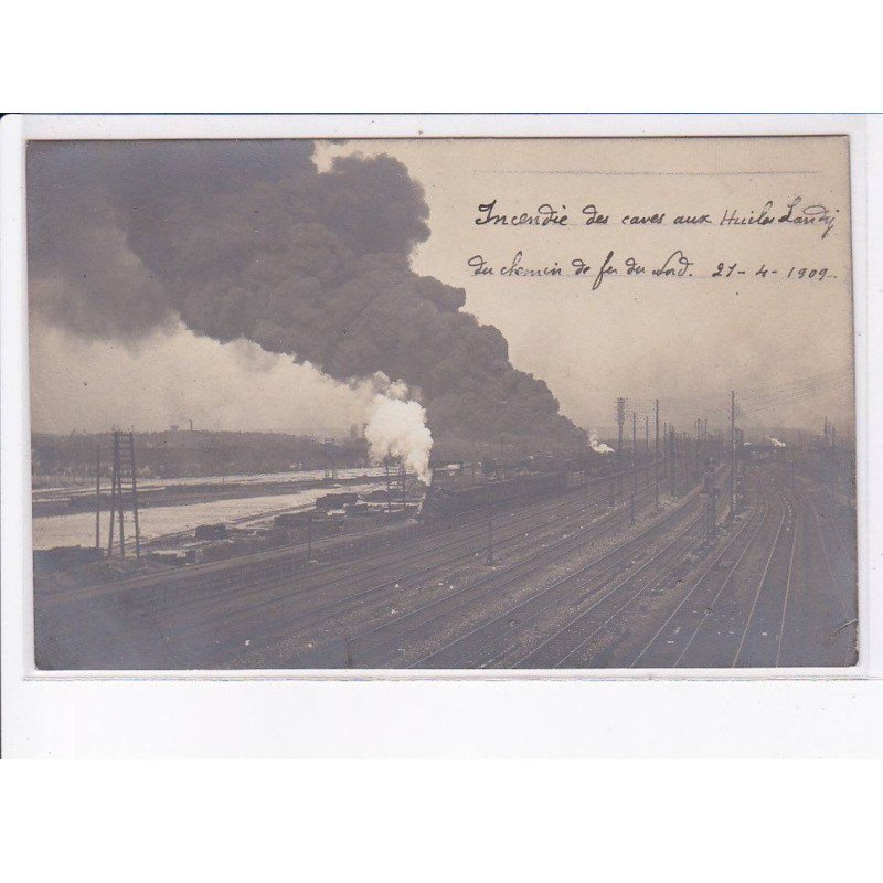 LA PLAINE SAINT-DENIS: landy, incendie des caves aux huiles landy, chemin de fer du nord 1909 - très bon état