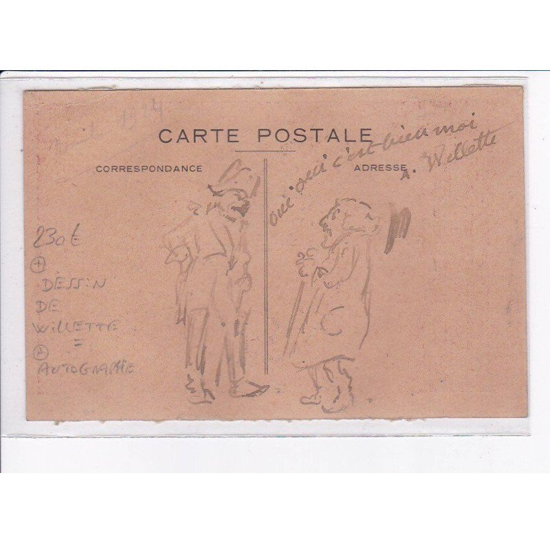 PUBLICITE: dessin de willette, autographe, les meilleurs meubles - très bon état