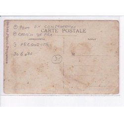 environs PECQUEUSE: pont en construction, chemin de fer - état