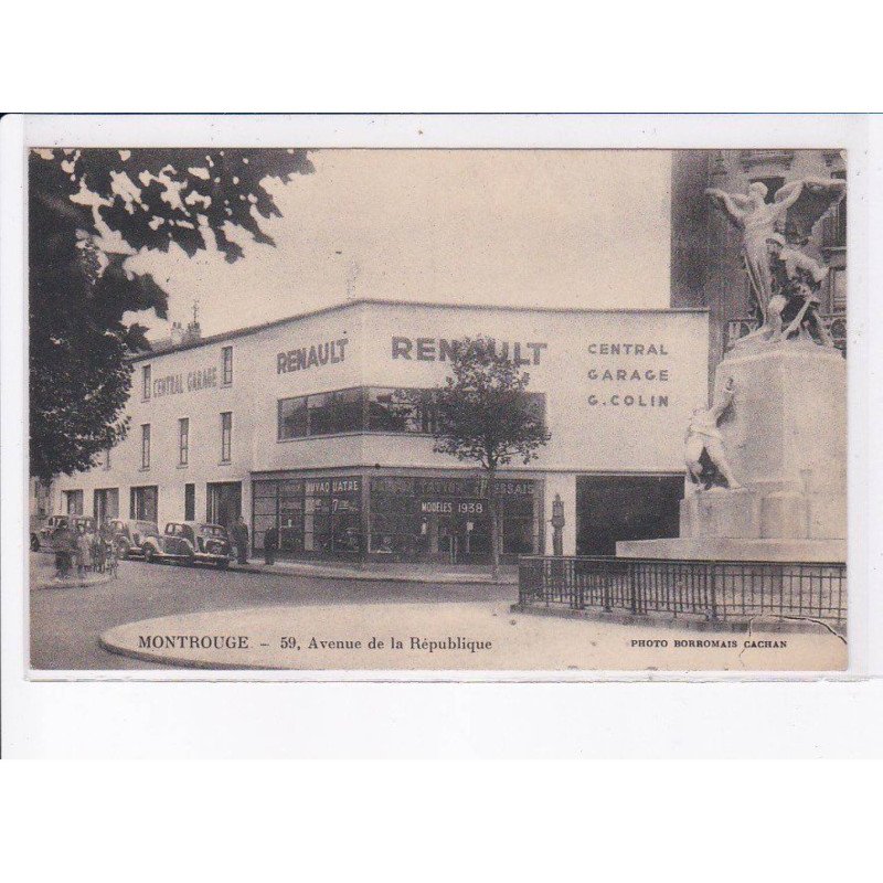 MONTROUGE: 59 av. de la république, renault, central garage G. Colin, automobile - très bon état
