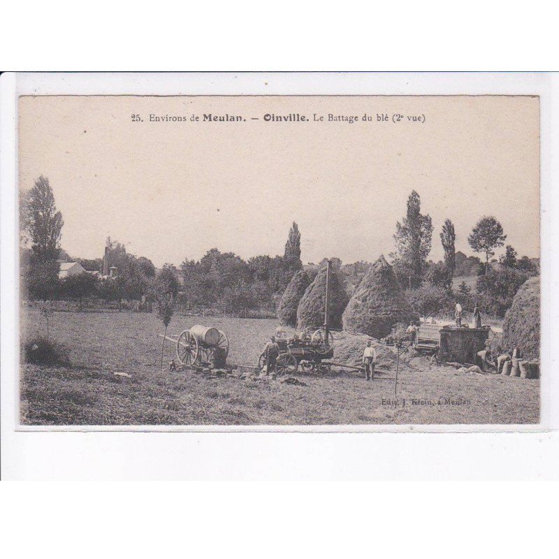 OINVILLE: le battage de blé 2e vue - très bon état