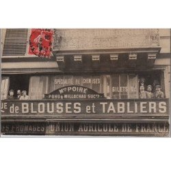 PARIS : carte photo du magasin POHU et MILLOCHAU - 32 rue des Halles 1er arr.  - très bon état