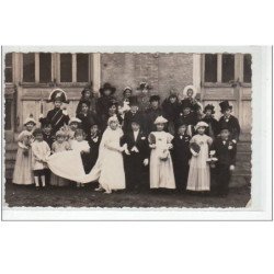 carte photo d' un mariage d'enfants à identifier (photograpge Saint Quentin et Fargniers - très bon état
