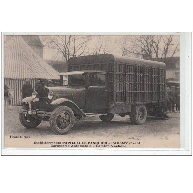 PAULMY : établissements PAPILLAULT - PASQUIER - carrosserie automobile - camions Vachère - très bon état